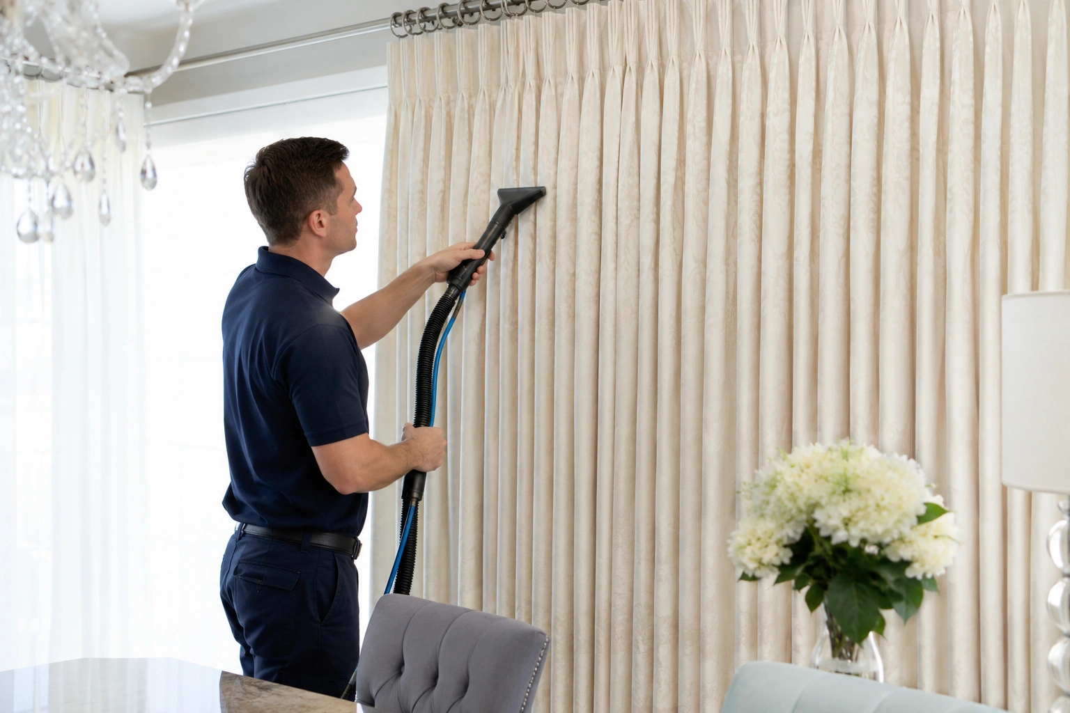 Curtain Cleaning crew working in Kealba
